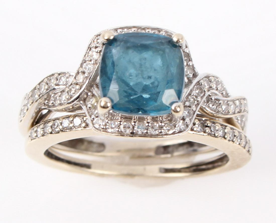 10K YELLOW GOLD DIAMOND TOPAZ RING SET - 0.76 CTW (1 of 5)