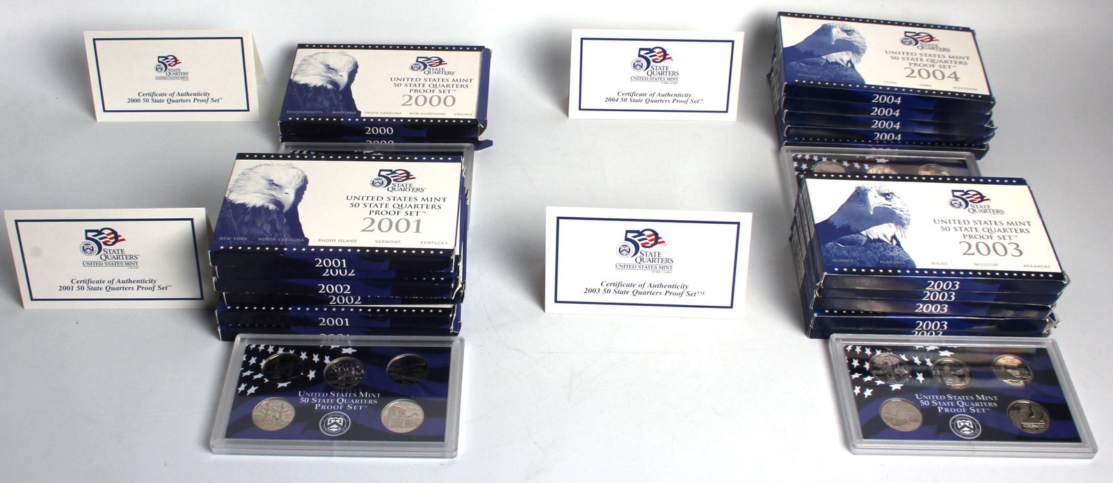 US MINT 50 STATE QUARTERS PROOF SETS W/ COA'S (8) (1 of 3)