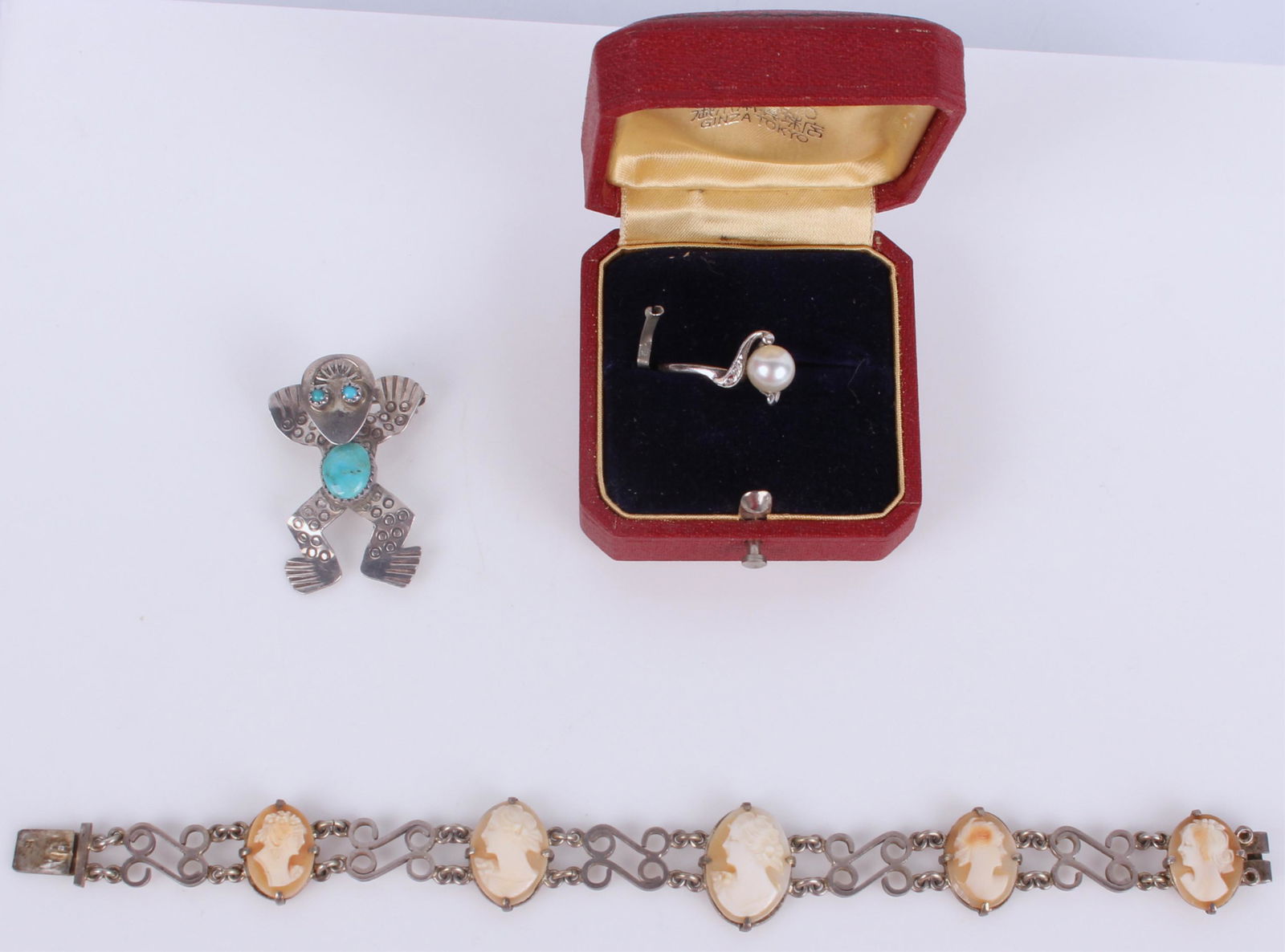 VINTAGE STERLING SILVER BRACELET PIN AND RING - 3 (1 of 5)