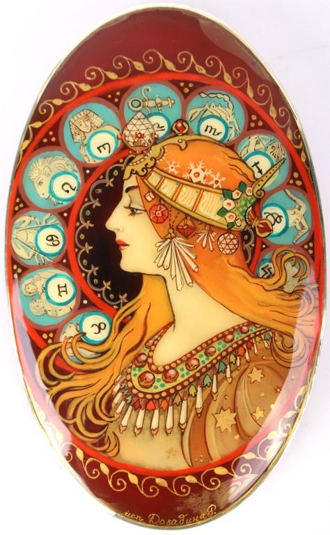 STERLING SILVER ALPHONSE MUCHA 'ZODIAC' PENDANT (1 of 4)