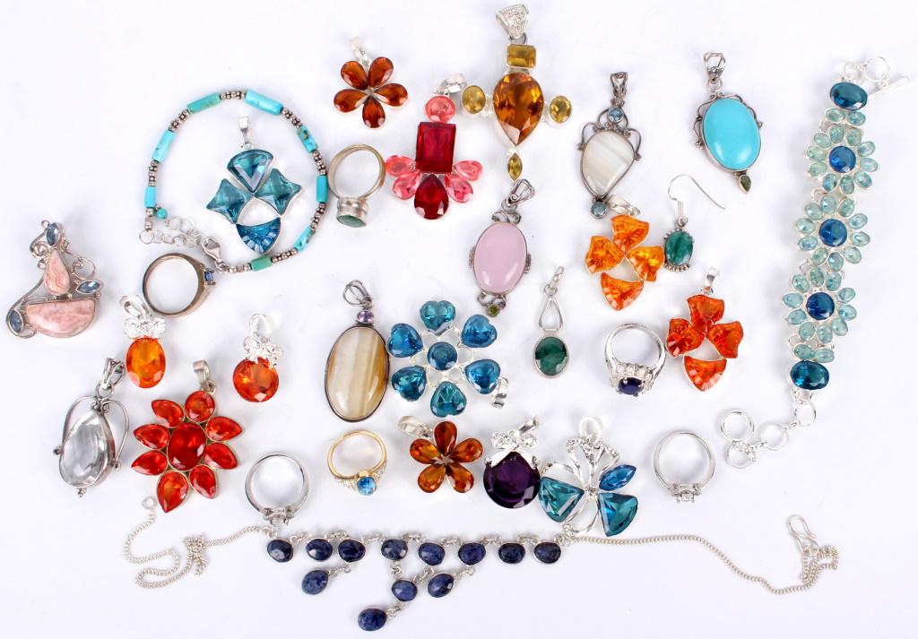 STERLING SILVER JEWLERY W/ SEMI-PRECIOUS STONES (1 of 5)