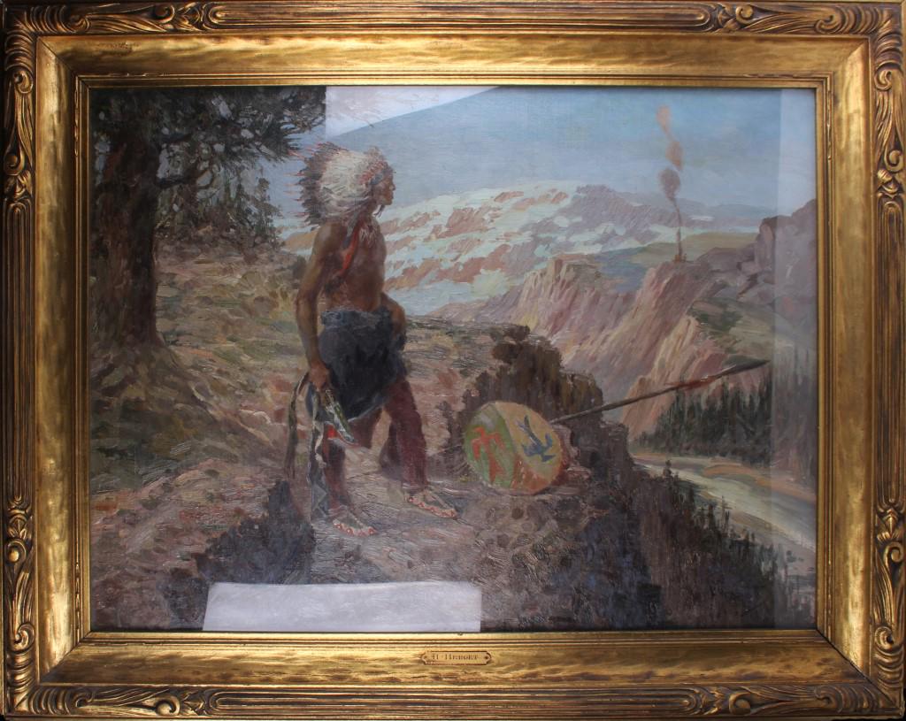 HERBERT HERGET "SMOKE SIGNALS" SIGNED OIL PAINTING (1 of 4)
