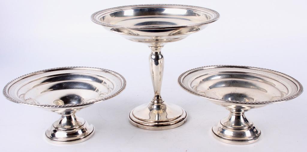 STERLING SILVER WEIGHTED CANDY DISHES - LOT OF 3 (1 of 5)