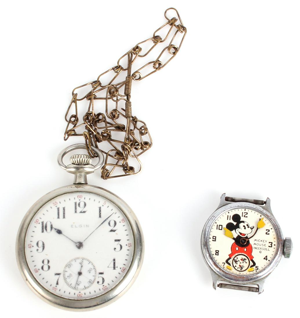 1930'S INGERSOLL MICKEY WATCH & VINTAGE ELGIN (1 of 3)
