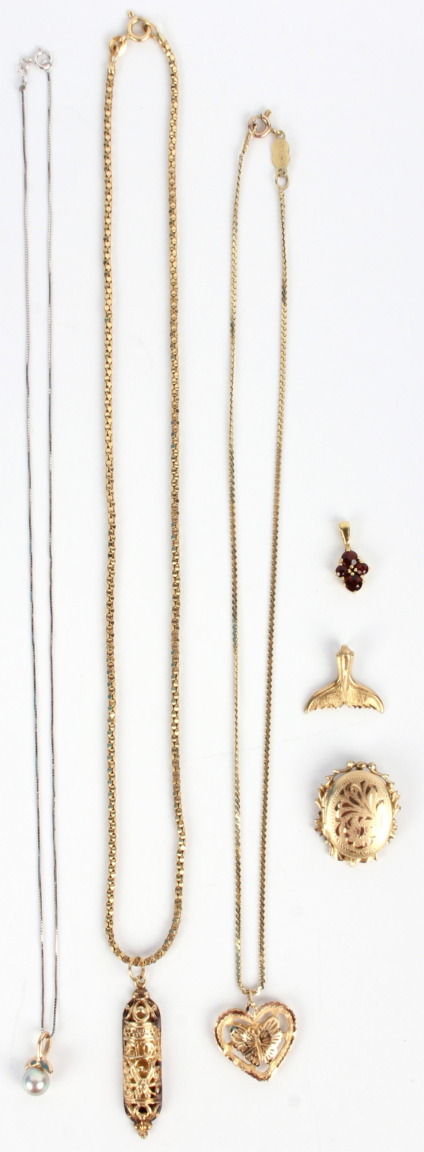 14K GOLD LADIES NECKLACES & PENDANTS - LOT OF 6 (1 of 7)