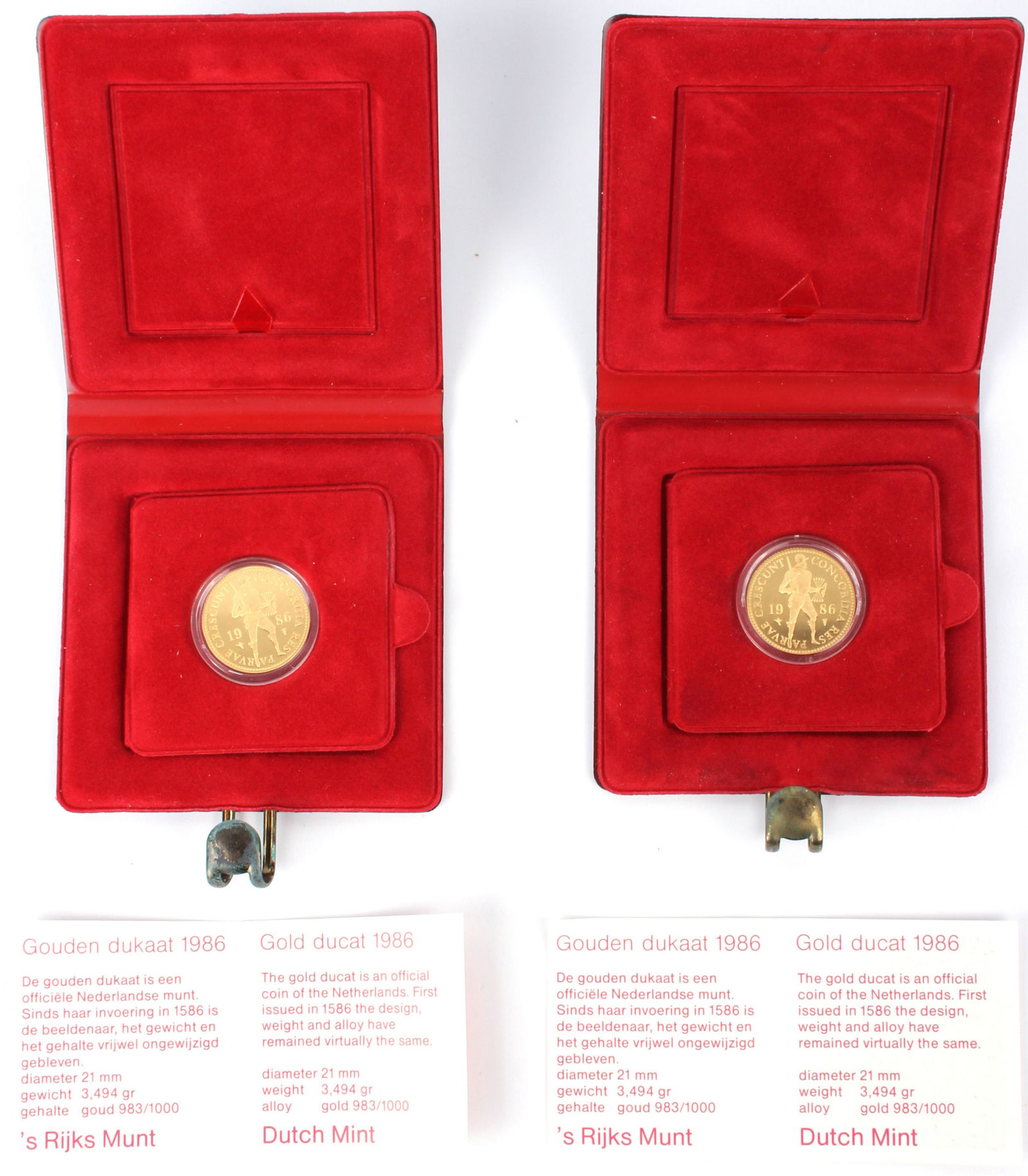 1986 NETHERLAND UNC. GOLD DUCATS W/ CASE (2) (1 of 6)