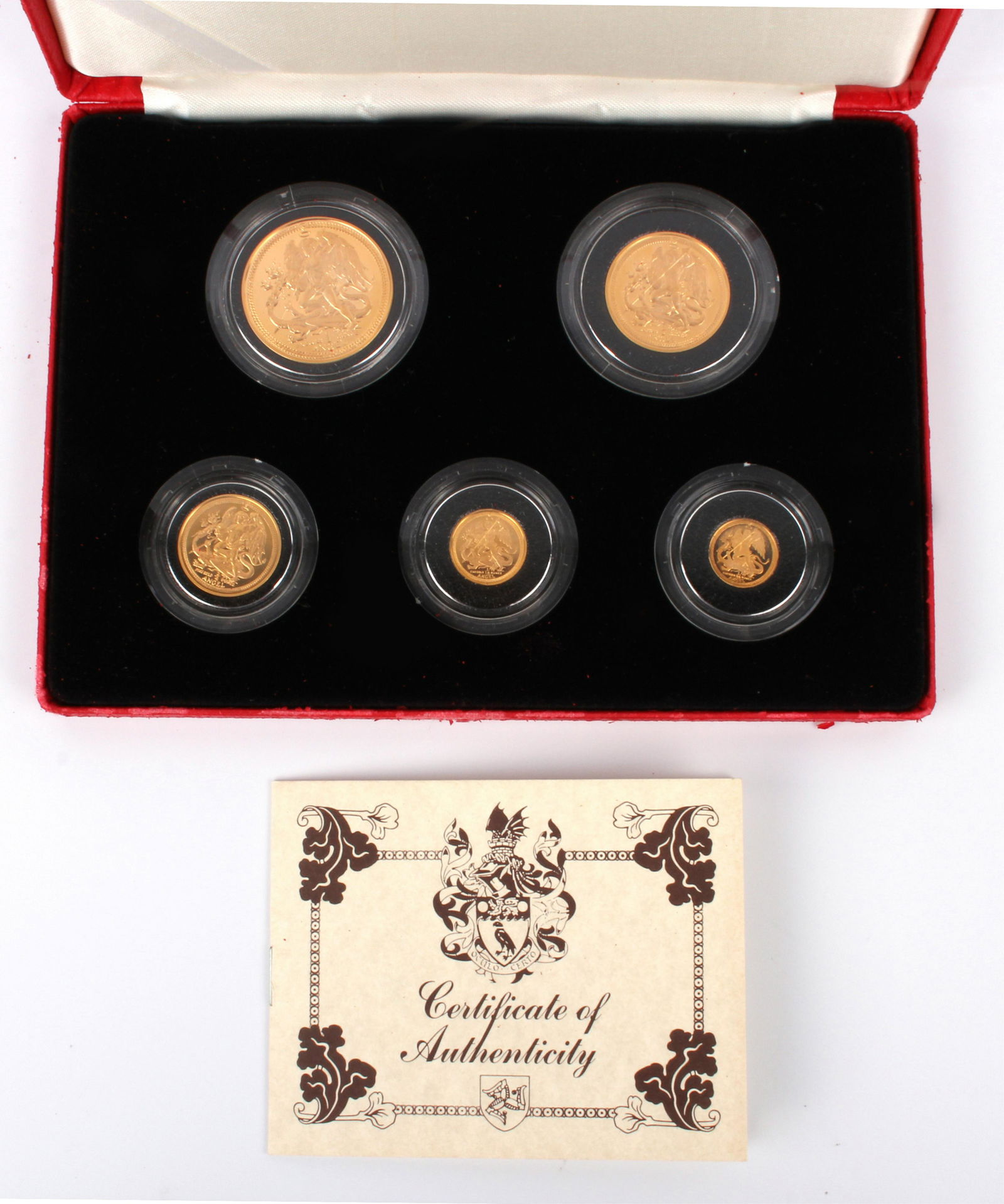 1984 ISLE OF MAN GOLD ANGEL LTD. ED. 5 COIN SET (1 of 5)
