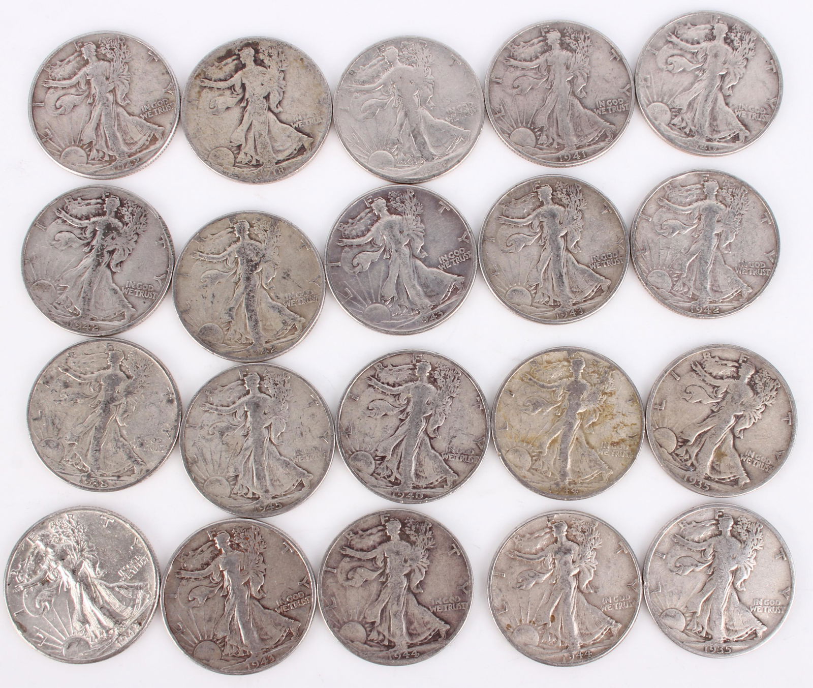 WALKING LIBERTY HALF DOLLARS 1918-1945 - LOT OF 20 (1 of 4)