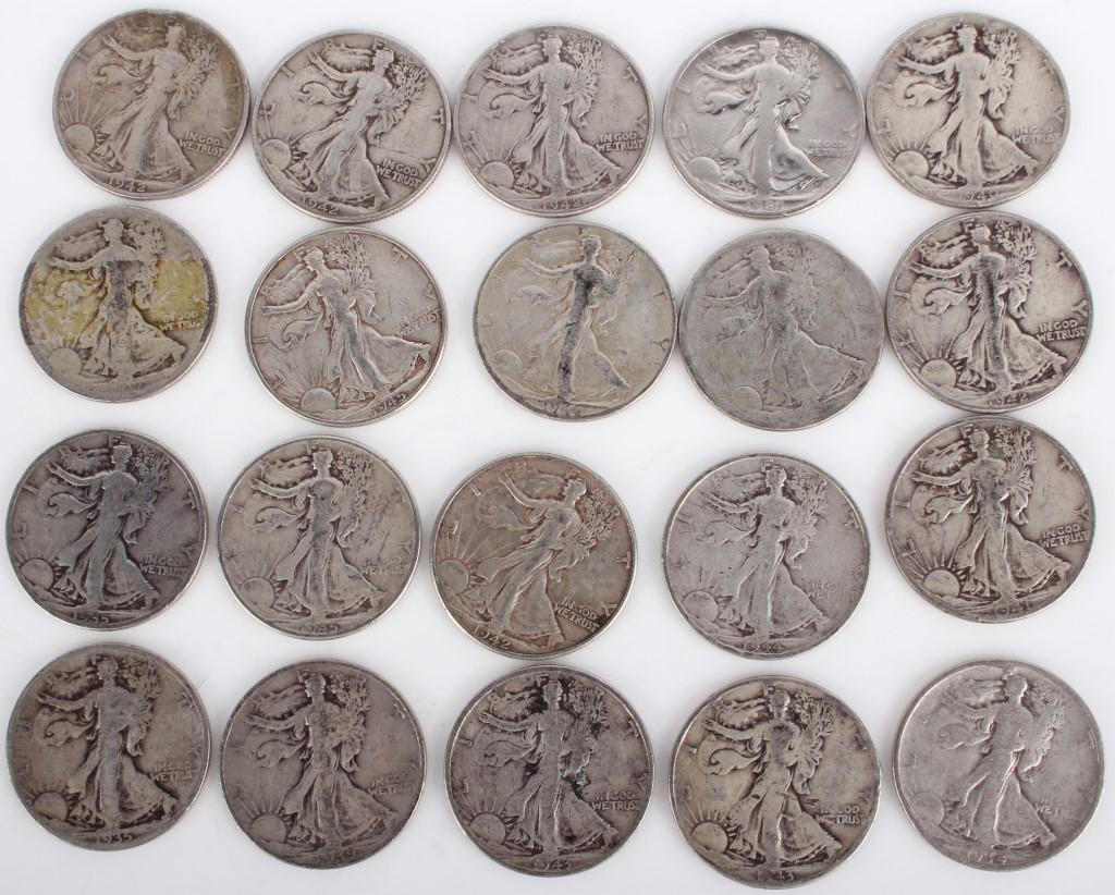WALKING LIBERTY HALF DOLLARS 1917-1946 - LOT OF 20 (1 of 4)