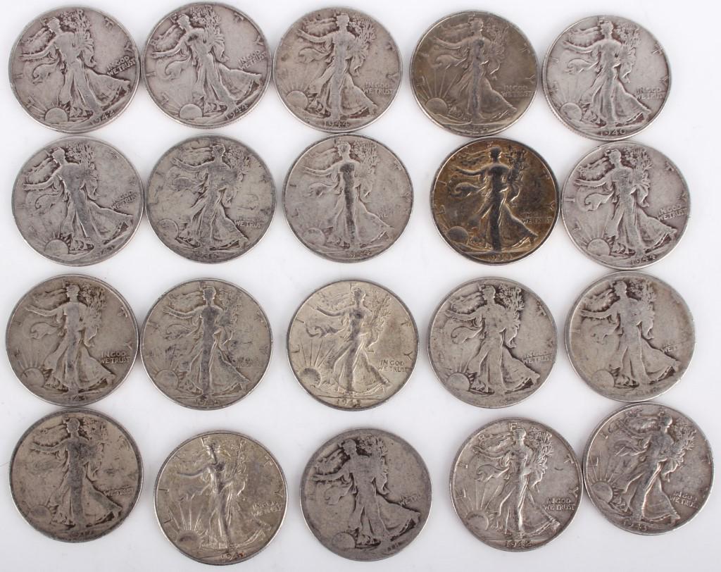 WALKING LIBERTY HALF DOLLARS 1917-1945 - LOT OF 20 (1 of 4)