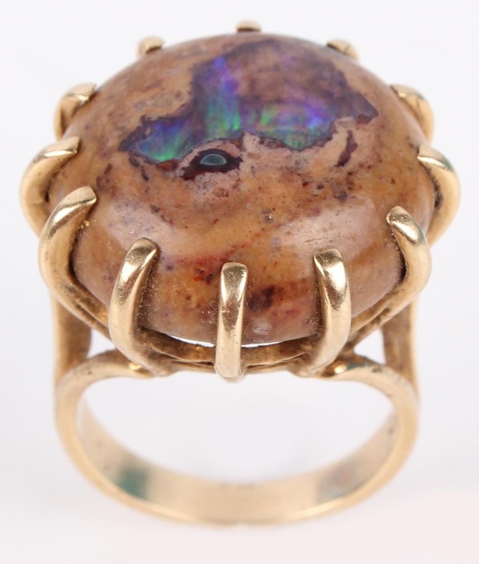 14K YELLOW GOLD MEXICAN FIRE OPAL COCKTAIL RING (1 of 4)