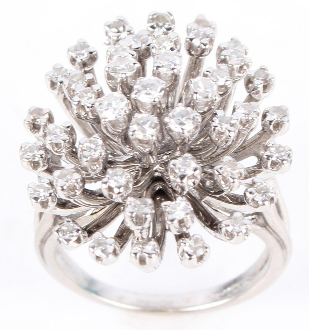 14K WHITE GOLD WHITE TOPAZ COCKTAIL RING (1 of 3)