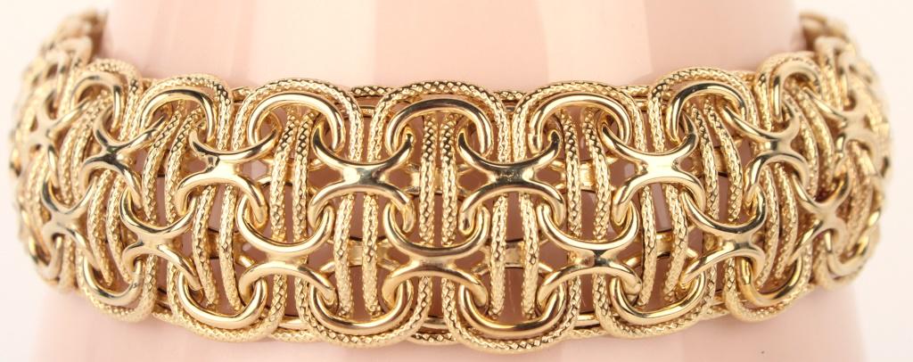 14K YELLOW GOLD WOVEN LINKED LADIES BRACELET (1 of 5)