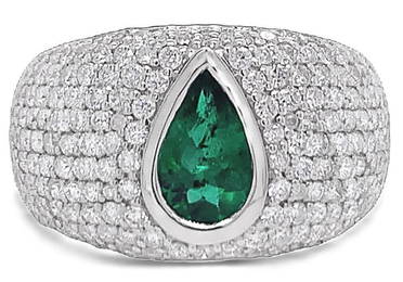 .62CT EMERALD 1.4CTW DIAMOND 18K DESIGNER RING
