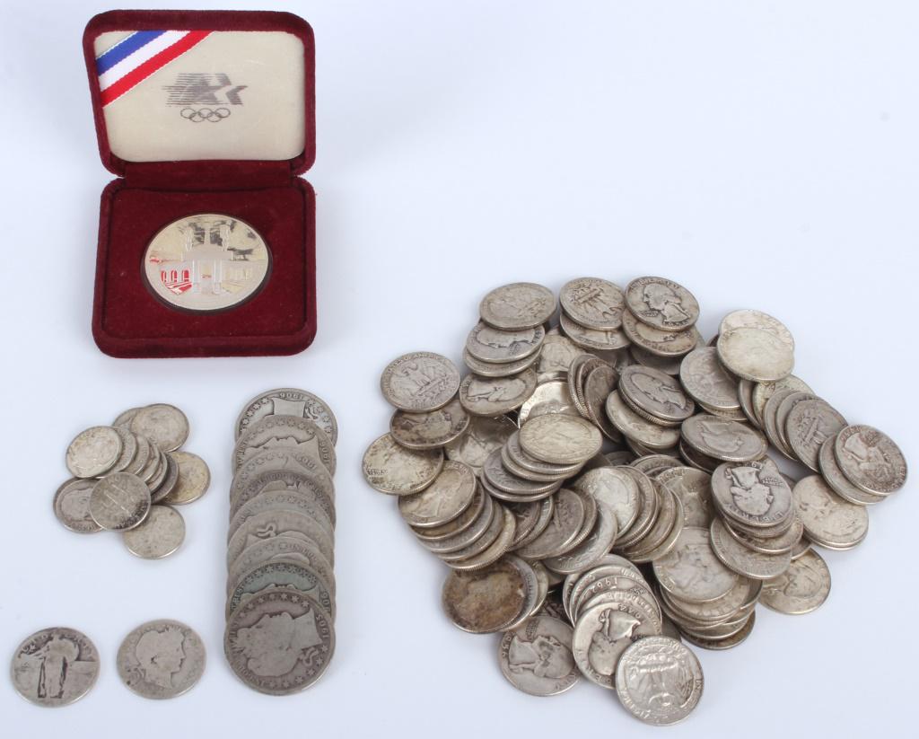 90% SILVER ASSORTED U.S. COINS - LOT OF 98 (1 of 6)