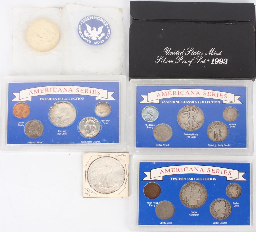 ASSORTED U.S. SILVER COINS & COLLECTION SETS - (6) (1 of 10)