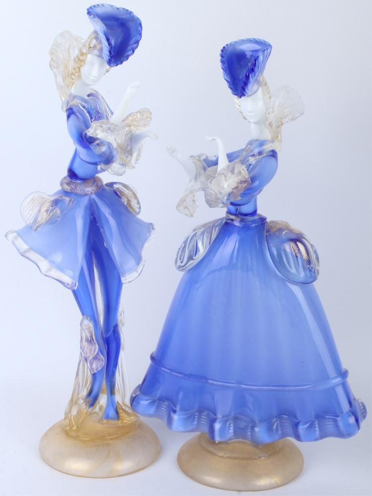 VENETIAN MURANO GLASS BLUE & GOLD COUPLE (1 of 9)