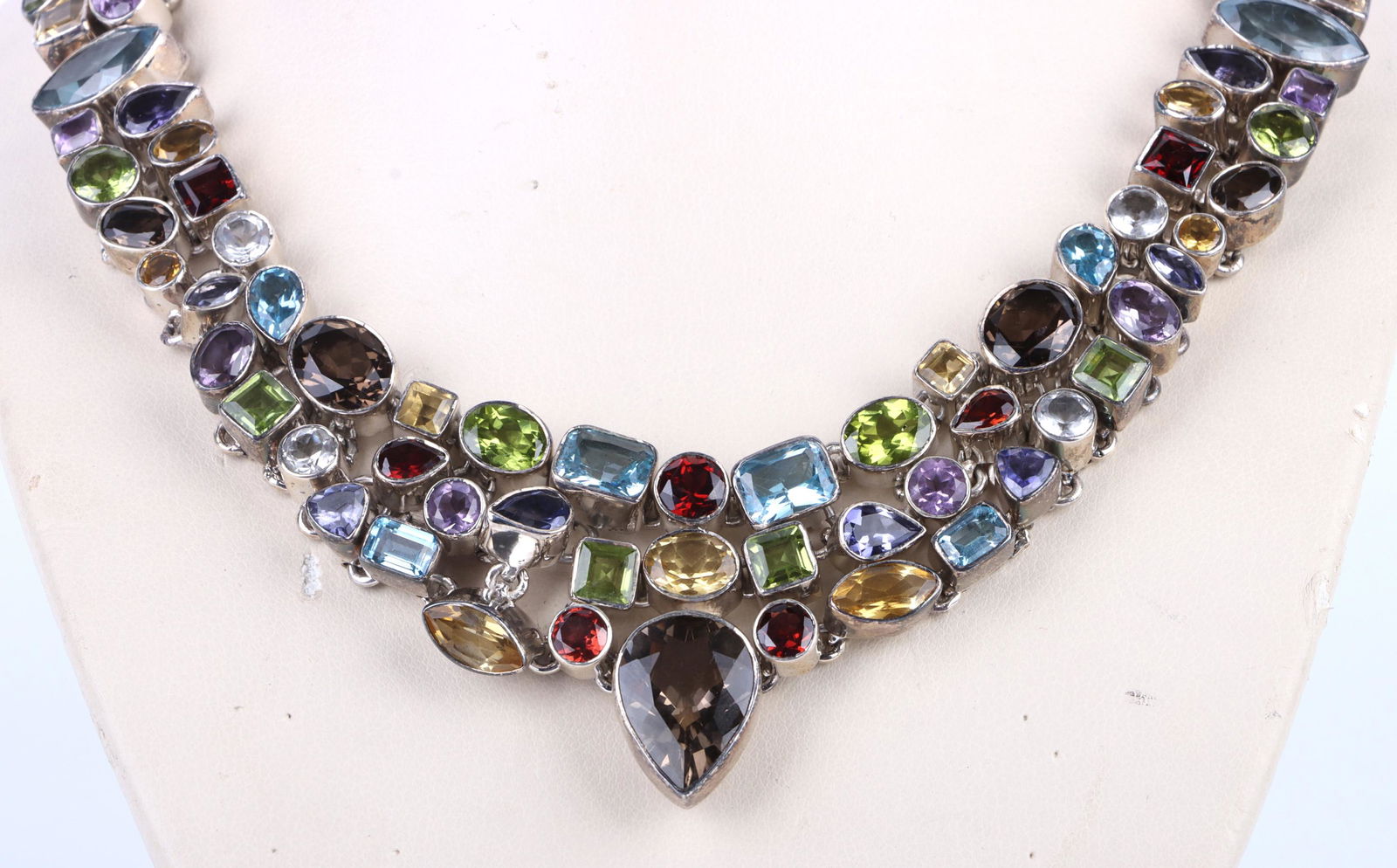 MULTI-GEMSTONE STERLING SILVER NECKLACE (1 of 4)