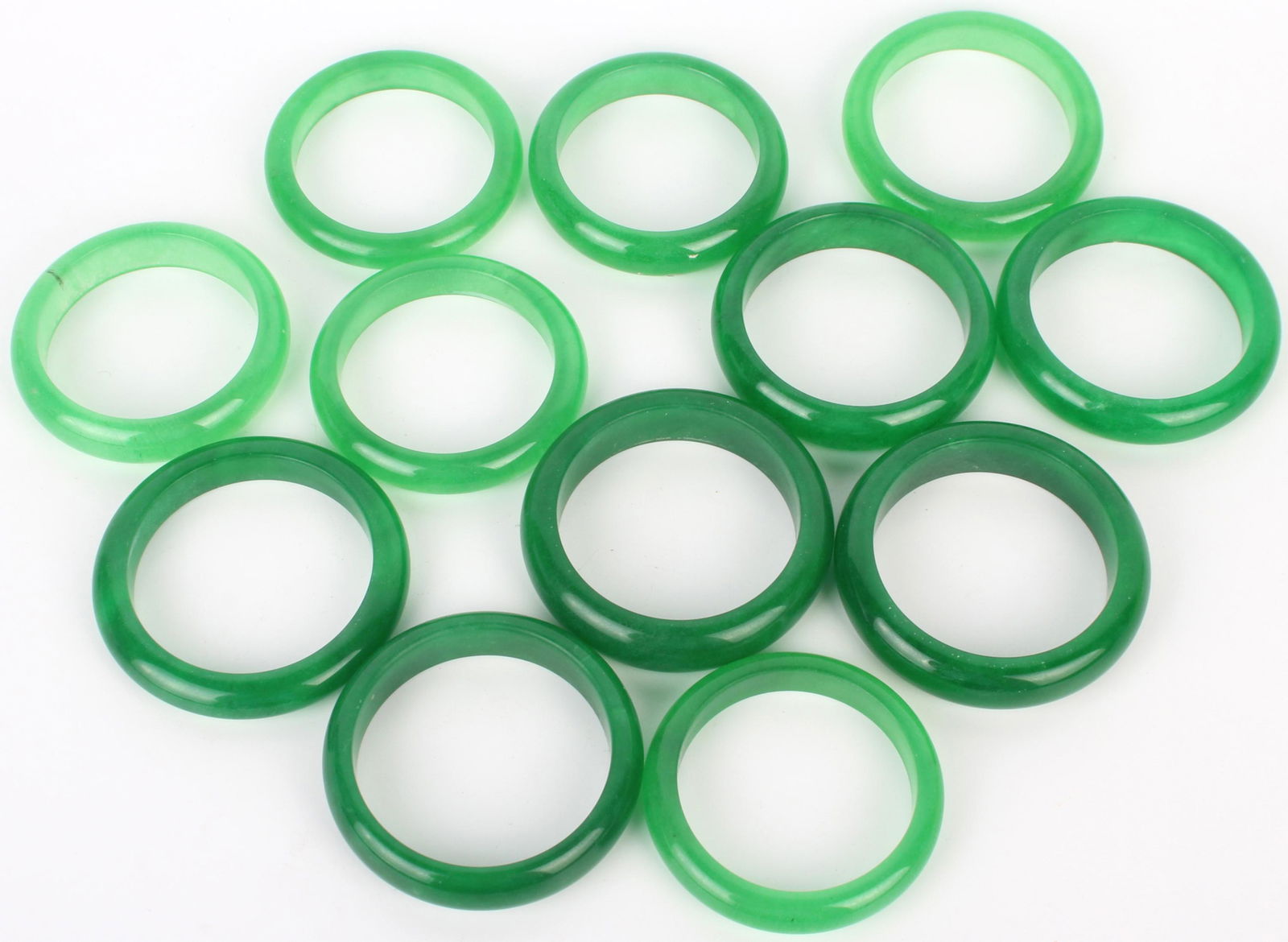 CHINESE JADE BANGLE BRACELETS - LOT OF 12 (1 of 3)