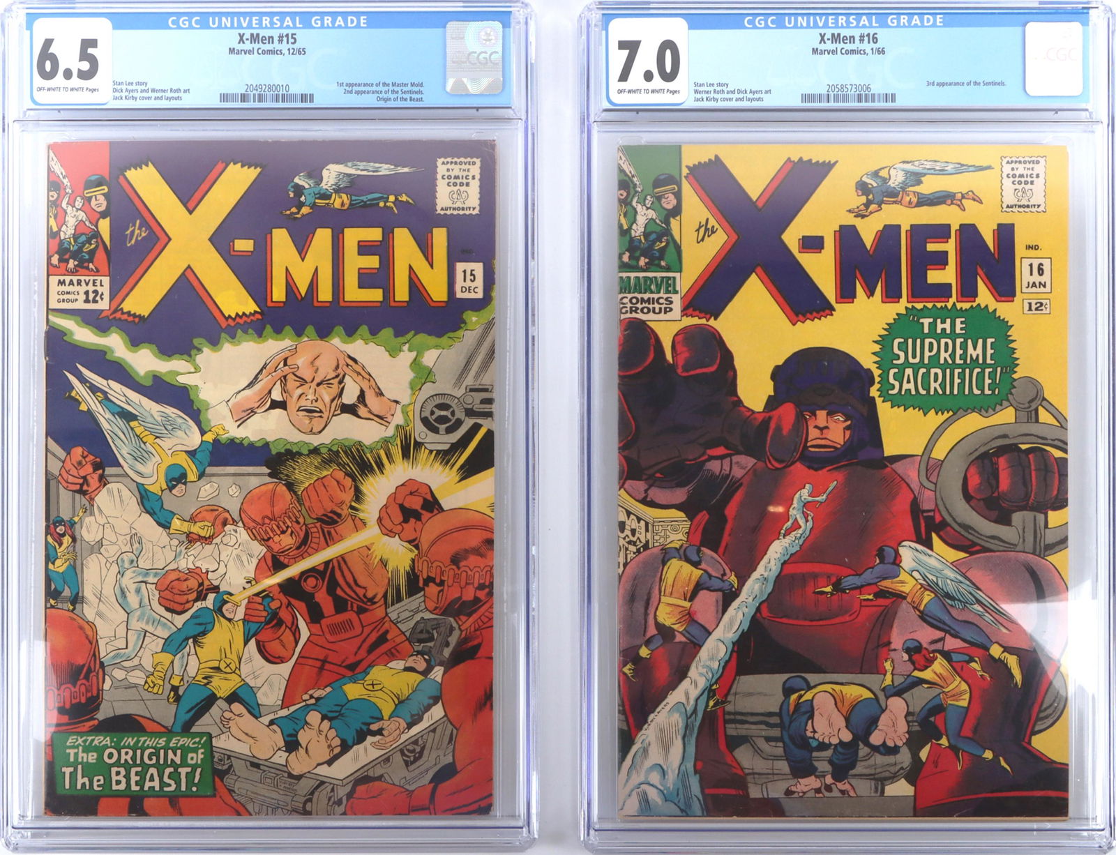 X-MEN #15 & X-MEN #16 CGC GRADED 1ST MASTER MOLD (1 of 6)