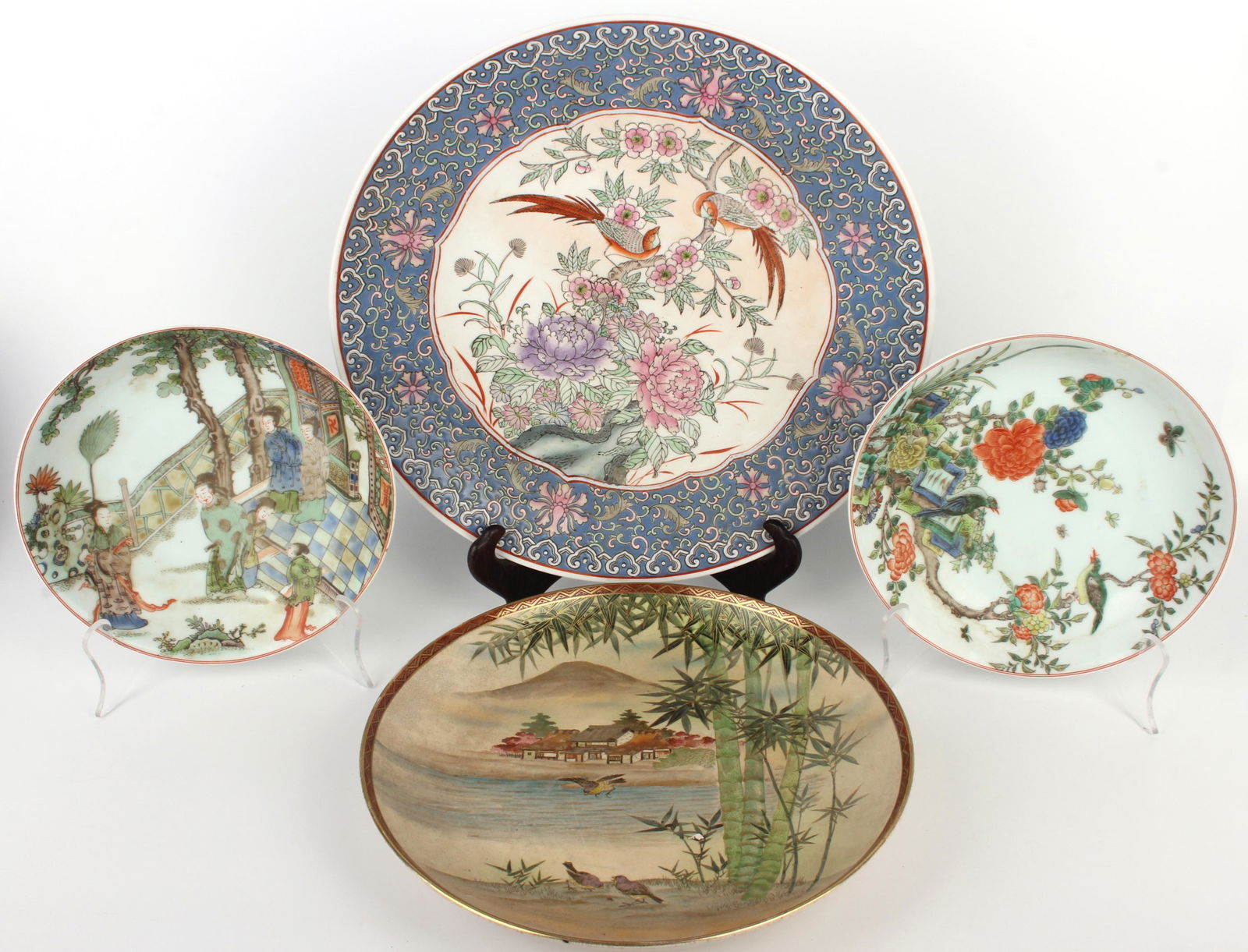 LARGE DECORATIVE CHINESE PLATES - LOT OF 4 (1 of 10)