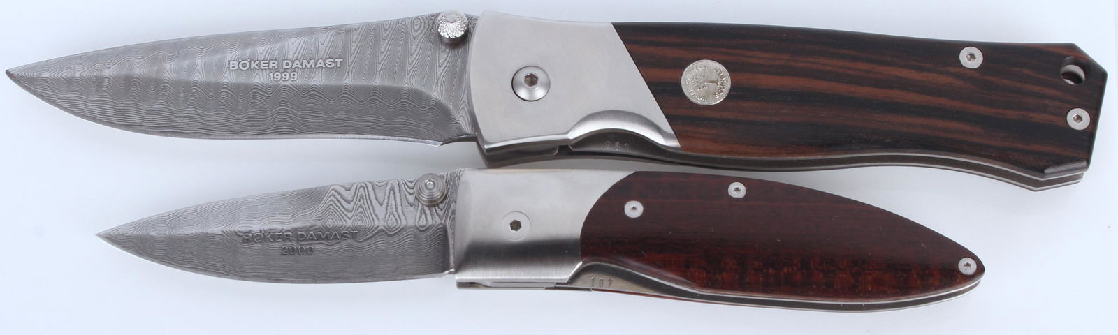 LOT OF 2 BOKER ANNUAL DAMASCUS FOLDING KNIVES (1 of 8)