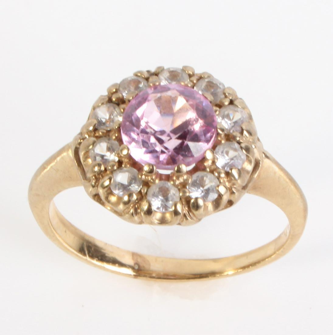 10K YELLOW GOLD SAPPHIRE & QUARTZ LADIES RING (1 of 4)