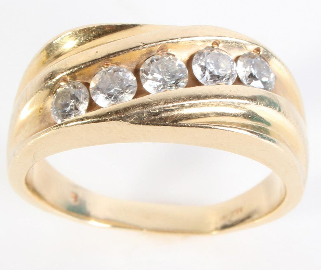 14K YELLOW GOLD MEN'S 1.0CTW DIAMOND RING (1 of 4)