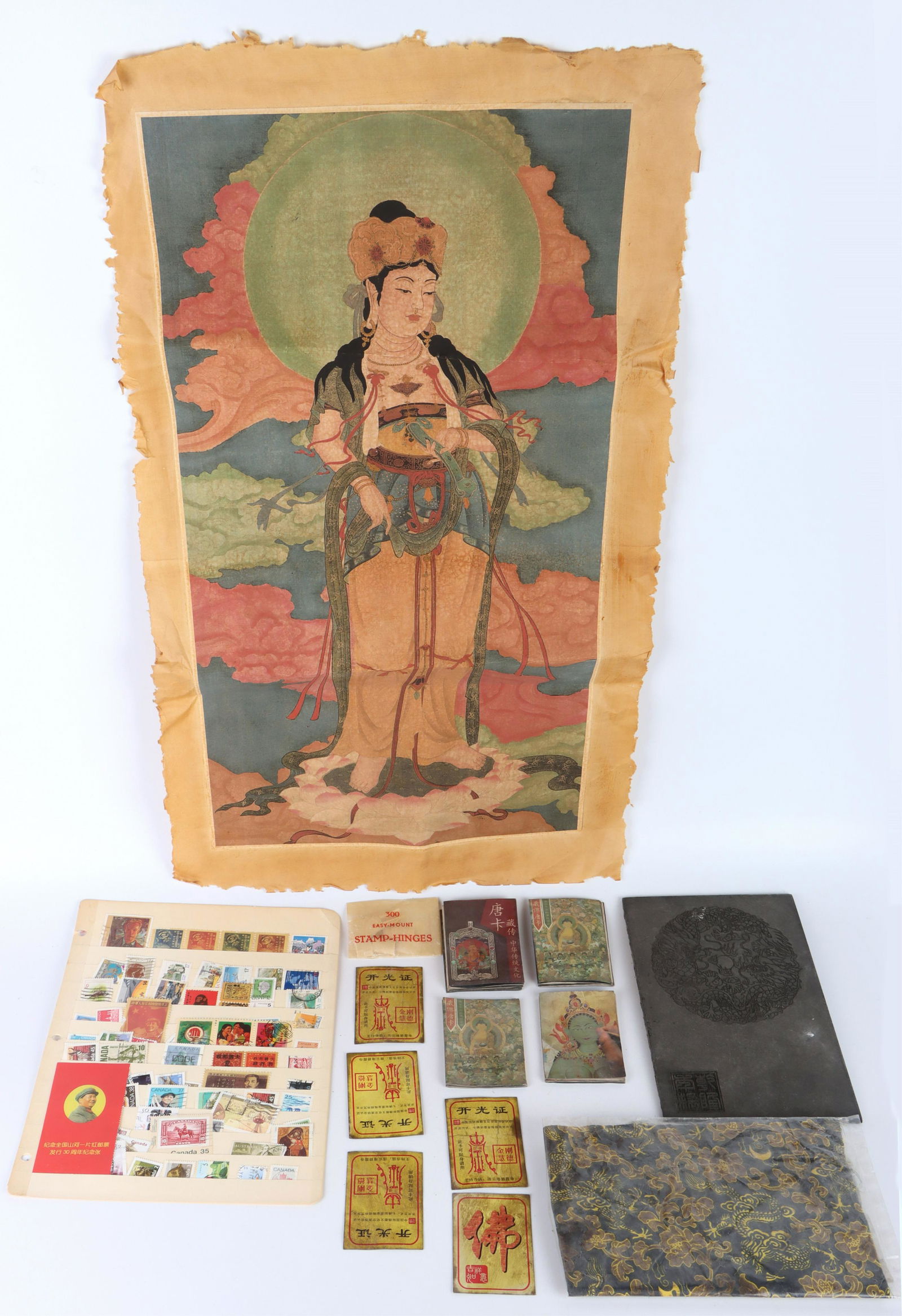 ASIAN RICE PAPER PRINT, ASSORTED STAMPS & MORE (1 of 3)