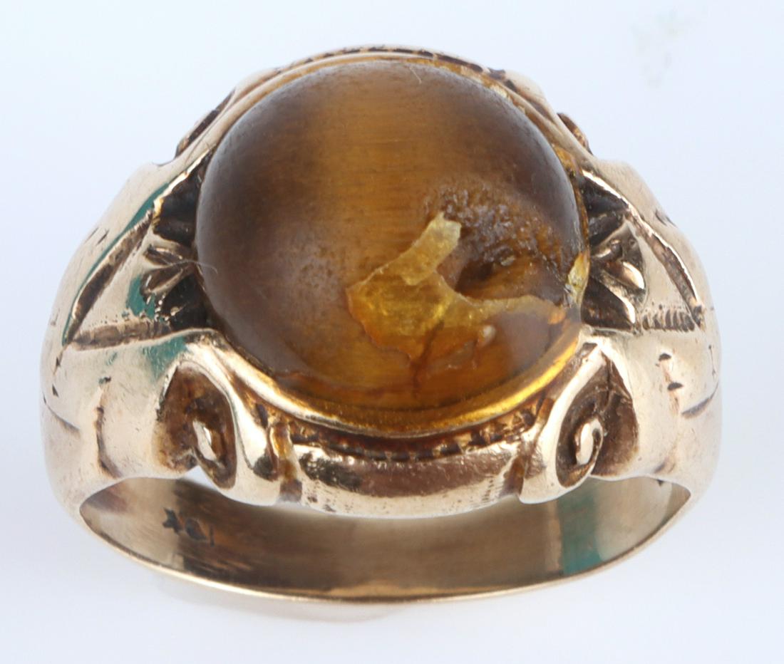10K YELLOW GOLD LADIES JASPER RING (1 of 5)