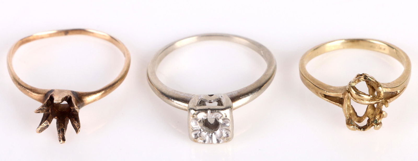 10K & 14K YELLOW & WHITE GOLD SEMI-MOUNT RING (3) (1 of 5)