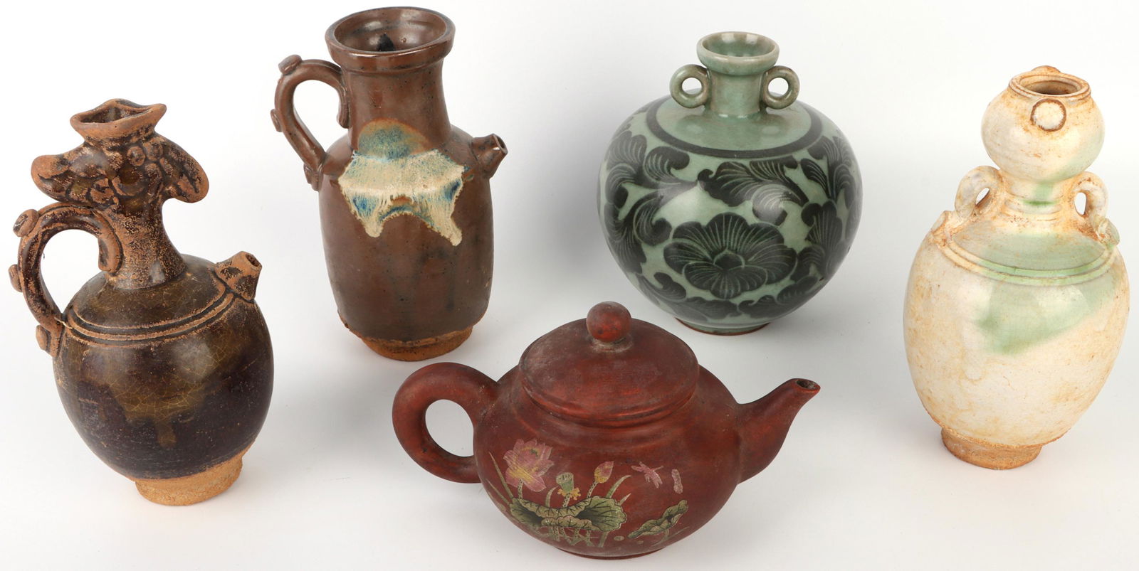ORNATE CHINESE WATER VESSELS, VASES AND TEAPOT - 5 (1 of 6)