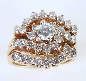 14K YELLOW GOLD DIAMOND LADIES RING - 2.47 CTW