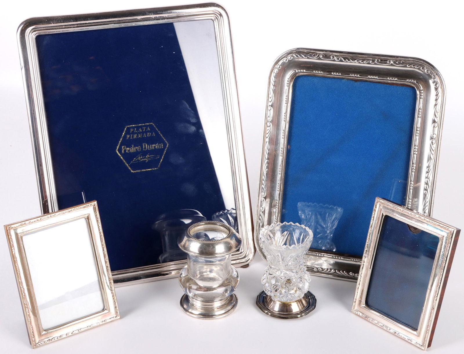 PEDRO DURAN STERLING SILVER FRAMES & BUD VASES (6) (1 of 5)