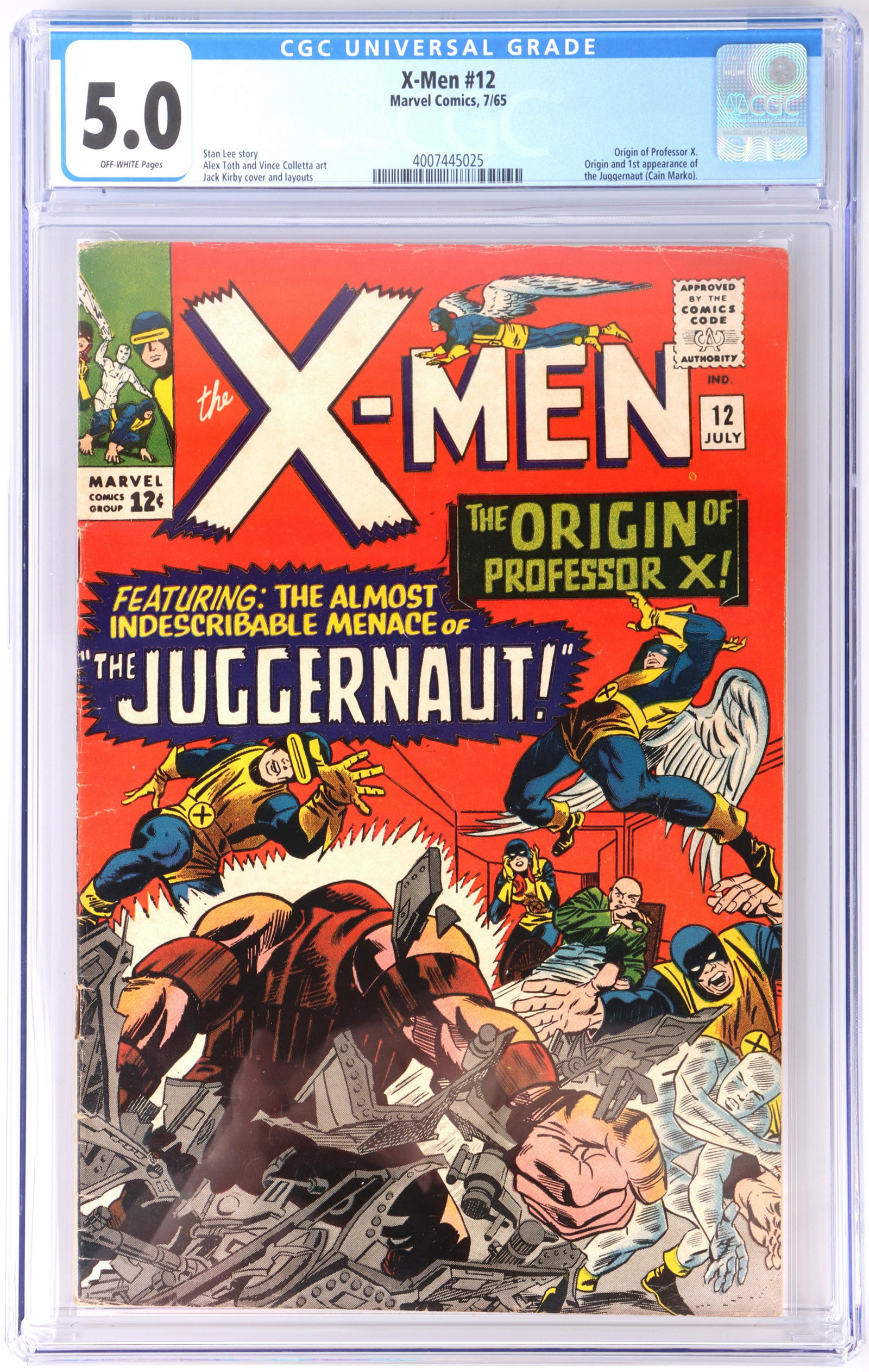 X-MEN #12 (1965) CGC 5.0 OW 1ST APP. JUGGERNAUT (1 of 2)