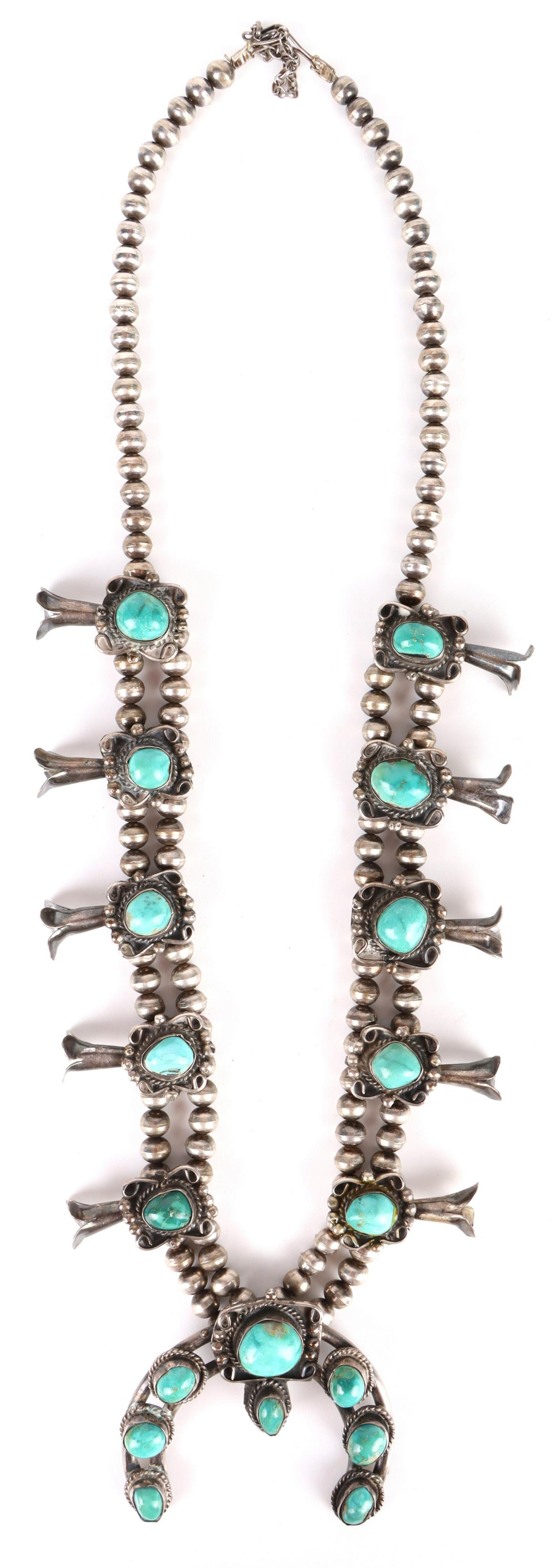 STERLING SILVER SOUTHWEST TURQUOISE NECKLACE (1 of 5)