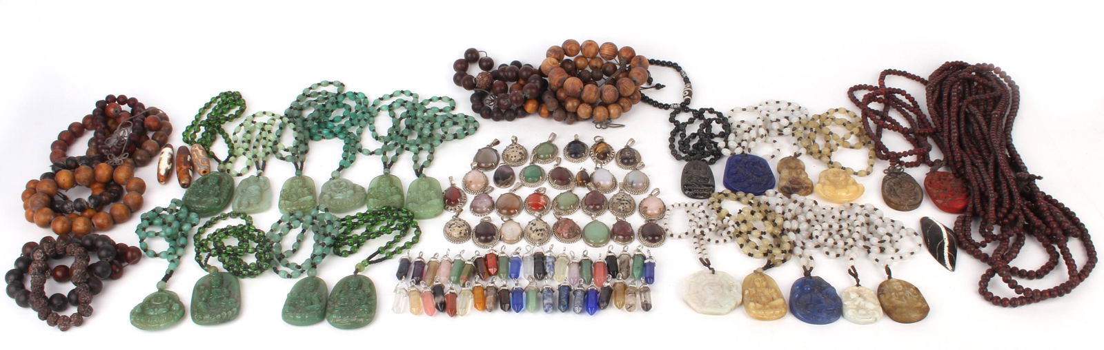 MIXED LOT OF VARIOUS NECKLACES BEADED PEARL WOOD (1 of 20)