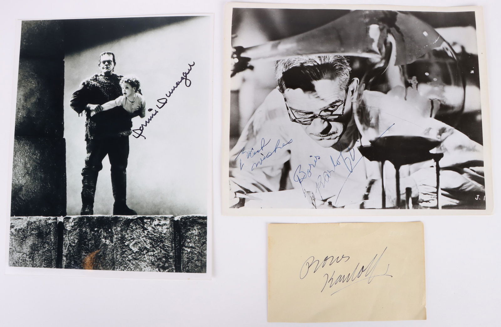 FRANKENSTEIN AUTOGRAPHS KARLOFF & DUNAGAN (1 of 6)