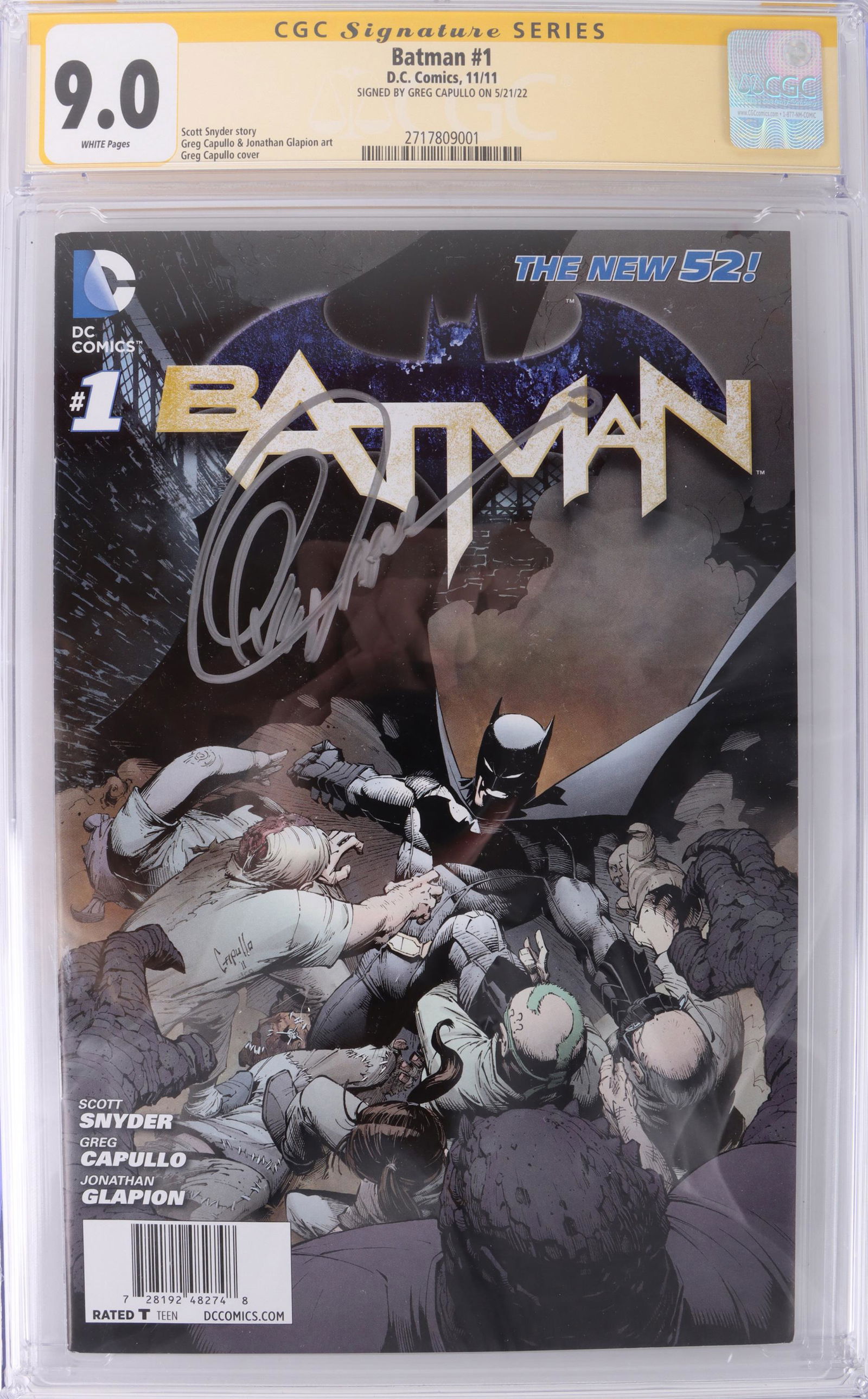 BATMAN #1 (2011) CGC 9.0 SIGNATURE GREG CAPULLO (1 of 6)