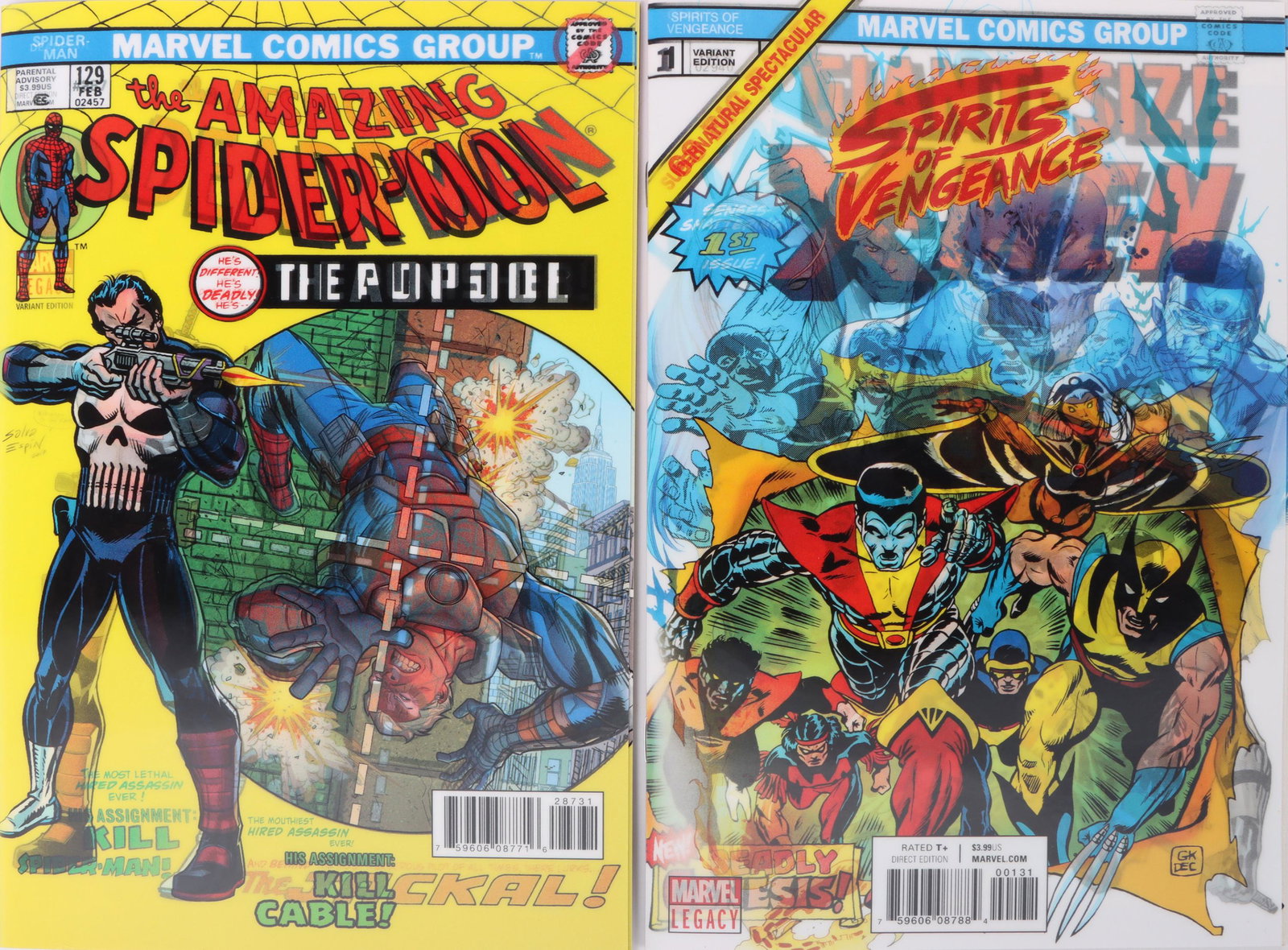 MARVEL LENTICULAR VARIANTS - LOT OF 2 COMICS (1 of 5)