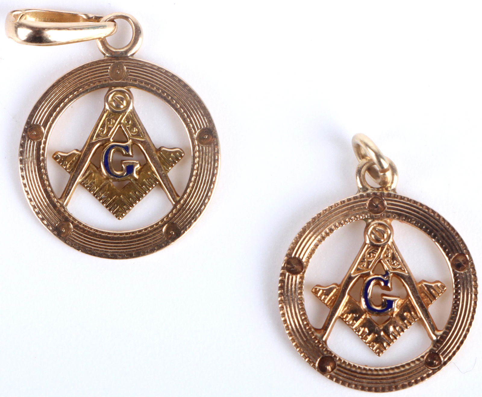 14K YELLOW GOLD MASONIC MEN'S PENDANTS - 2 (1 of 2)