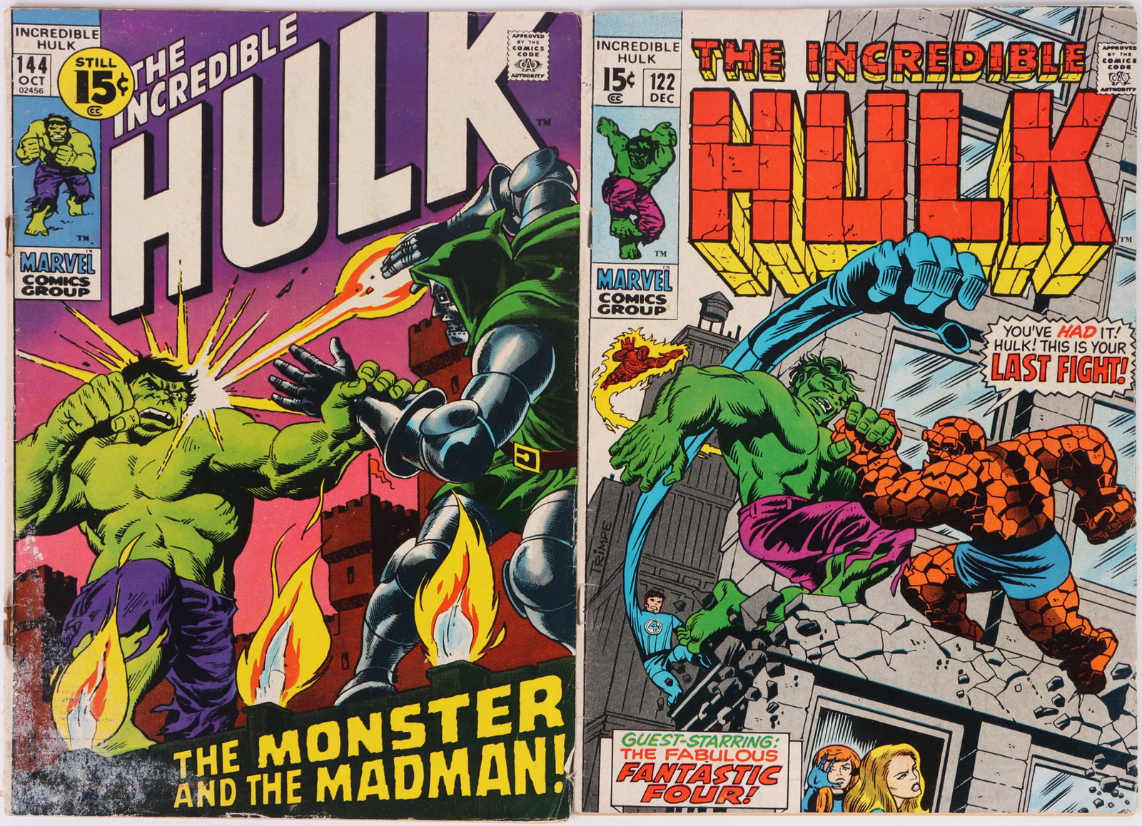 THE INCREDIBLE HULK #122 & #144 COMIC BOOKS (1 of 5)