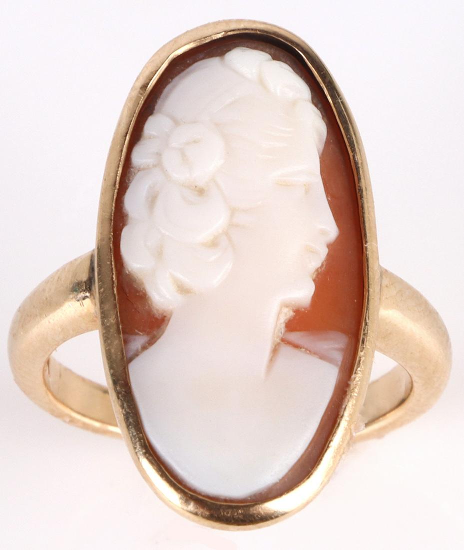 14K YELLOW GOLD CAMEO LADIES RING (1 of 4)