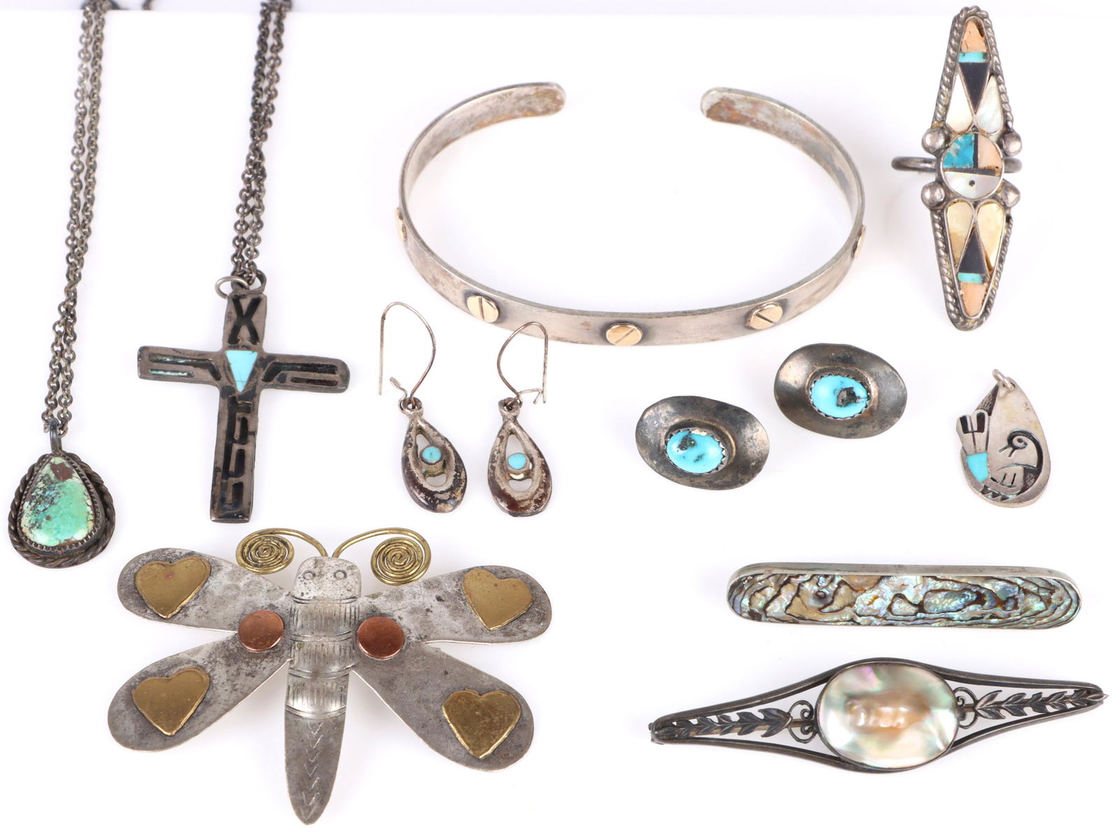 STERLING SILVER SOUTHWEST ANTIQUE LADIES JEWELRY (1 of 5)