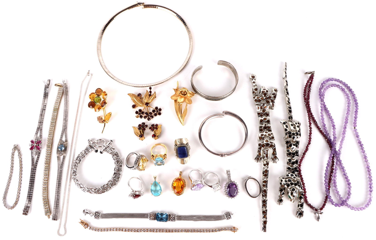 GOLD TONED FASHION LADIES JEWELRY LOT (16) (1 of 6)