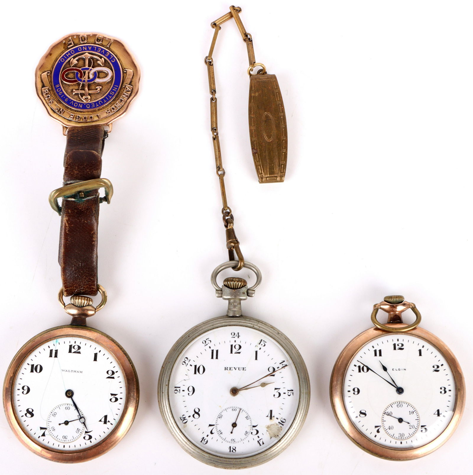 VINTAGE REVUE, GP ELGIN & WALTHAM POCKET WATCHES (1 of 7)