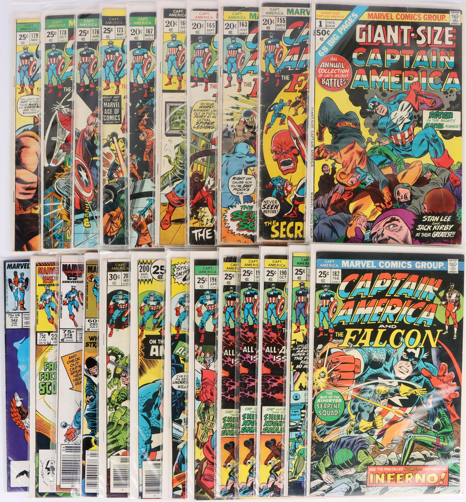 CAPTAIN AMERICA BRONZE AGE COMICS - LOT OF 22 (1 of 4)