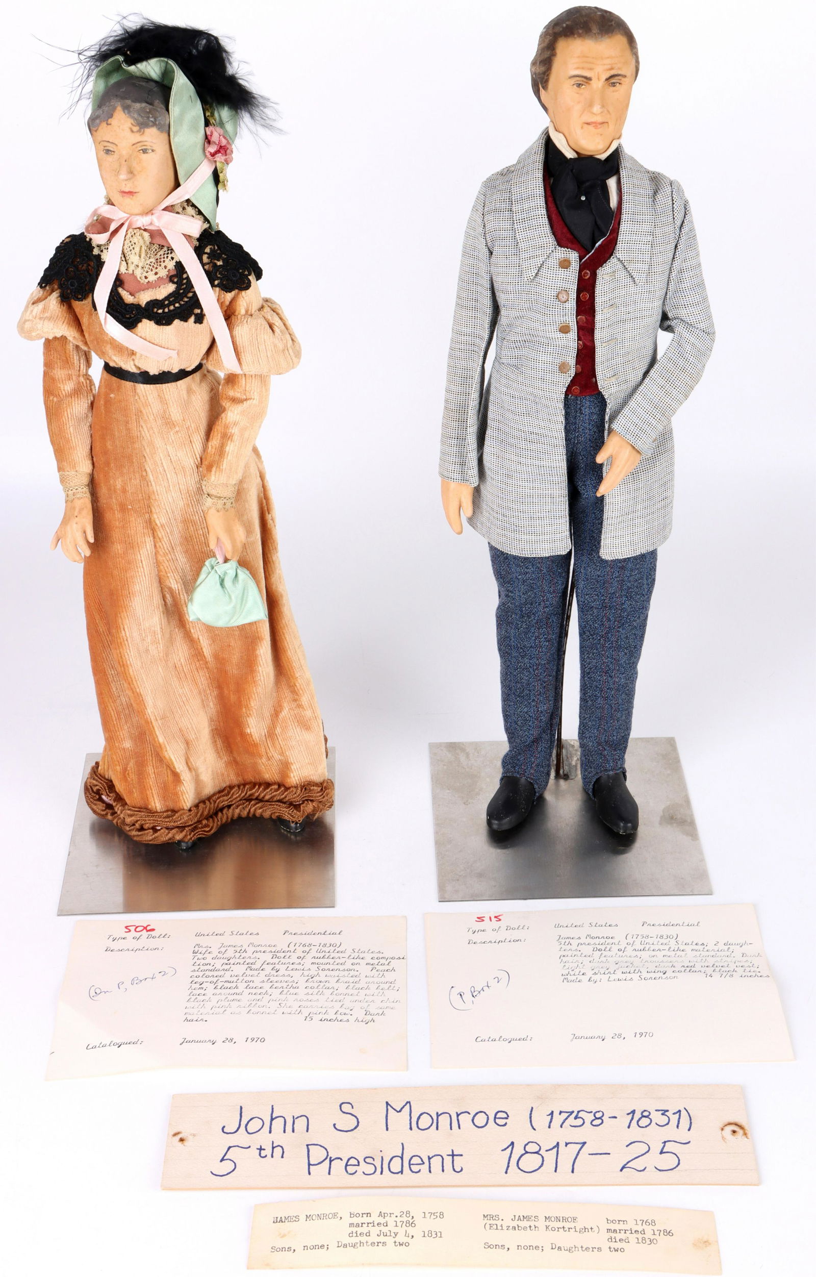 5TH PRESIDENT MONROE LEWIS SORENSEN DOLL PAIR (1 of 10)