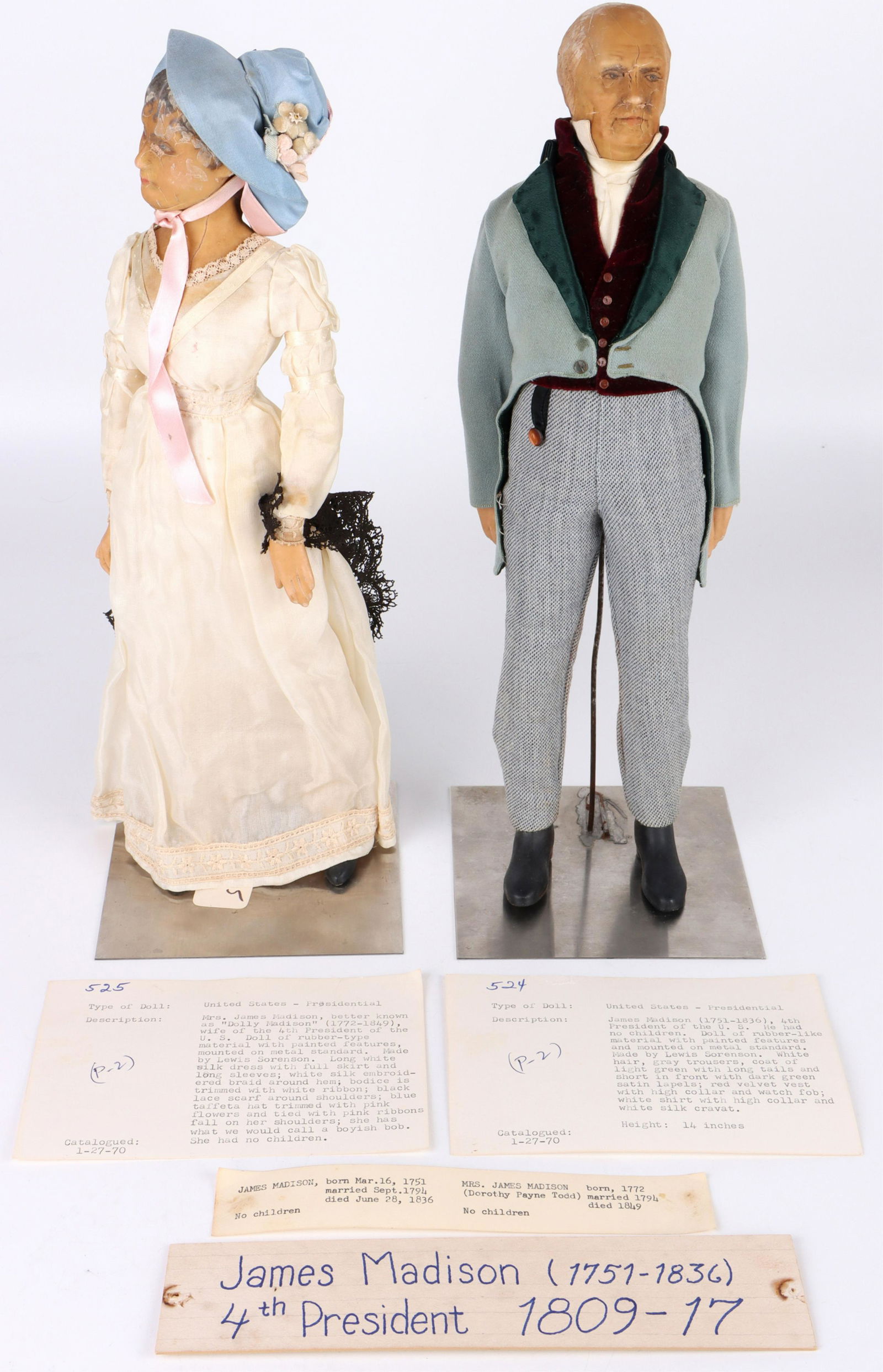 4TH PRESIDENT MADISON LEWIS SORENSEN DOLL PAIR (1 of 10)