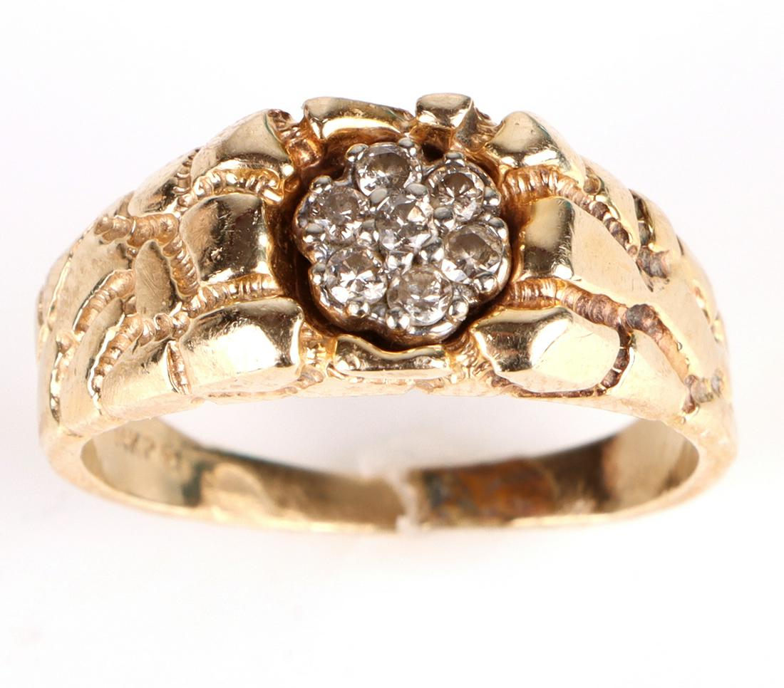 14K YELLOW GOLD DIAMOND MEN'S RING - 0.19 CTW (1 of 4)